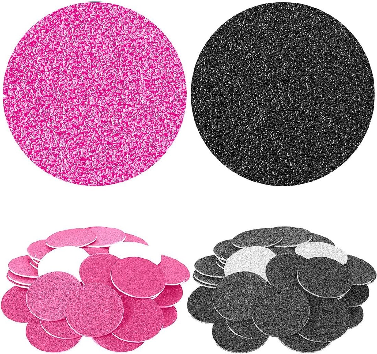 100-delige schuurpapierset, 25 mm diameter, schuurschijven, 80#/120# voor het polijsten van wol, schuurpapierset voor manicure en pedicure op de hiel