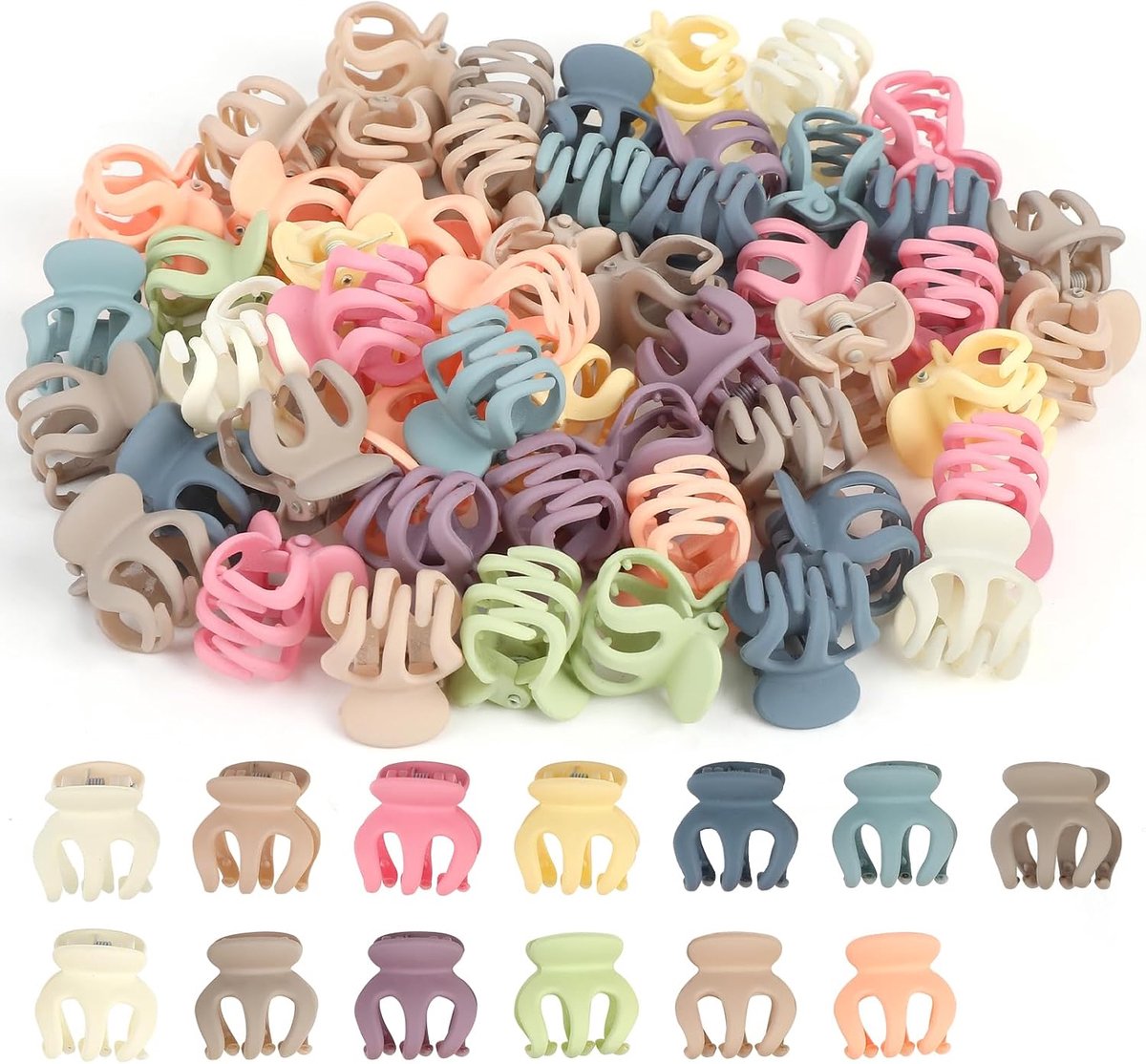 Klemmen, haarklauwen van acryl, hoge paardenstaartclip, kleine haarklemmen, antislip handgreep, kleine schattige kleine klemmen voor vrouwen, meisjes en peuters (meerkleurig)
