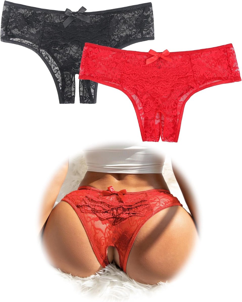Ondergoed, voor dames, slipje, sexy, string, tanga, kant, grote maten, dameslingerie, sexy ondergoed, set, onderaan open