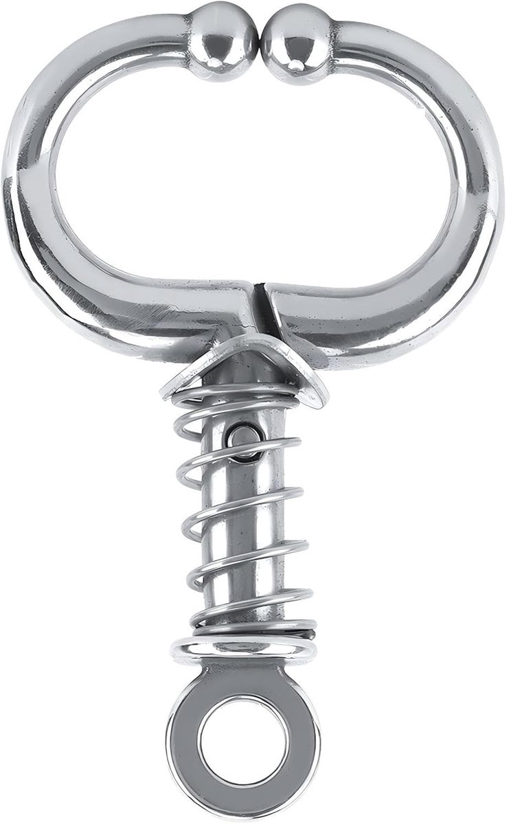 Nose ring, Spring clip-on tang, Cow Nose Ring Lead, Grazing Cattle Rope Hook, RVS Vee Neustang, Veehouderij accessoire(veerklem)