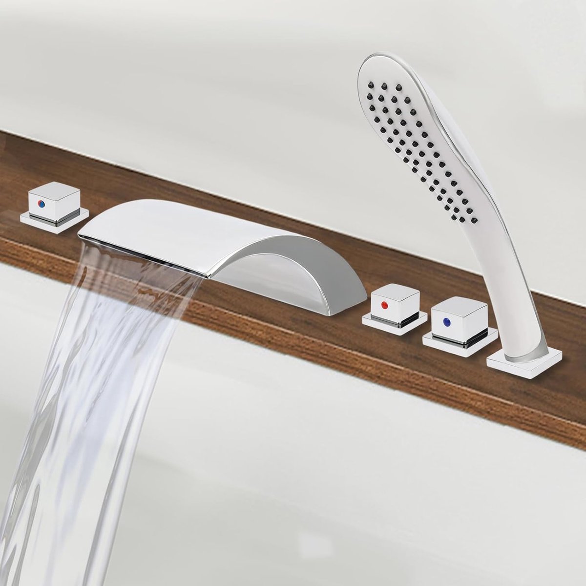 Badarmatuur 5-gaats - Waterval design - Inclusief handdouche - Perfect voor luxe badkuipen - SnelShoppen