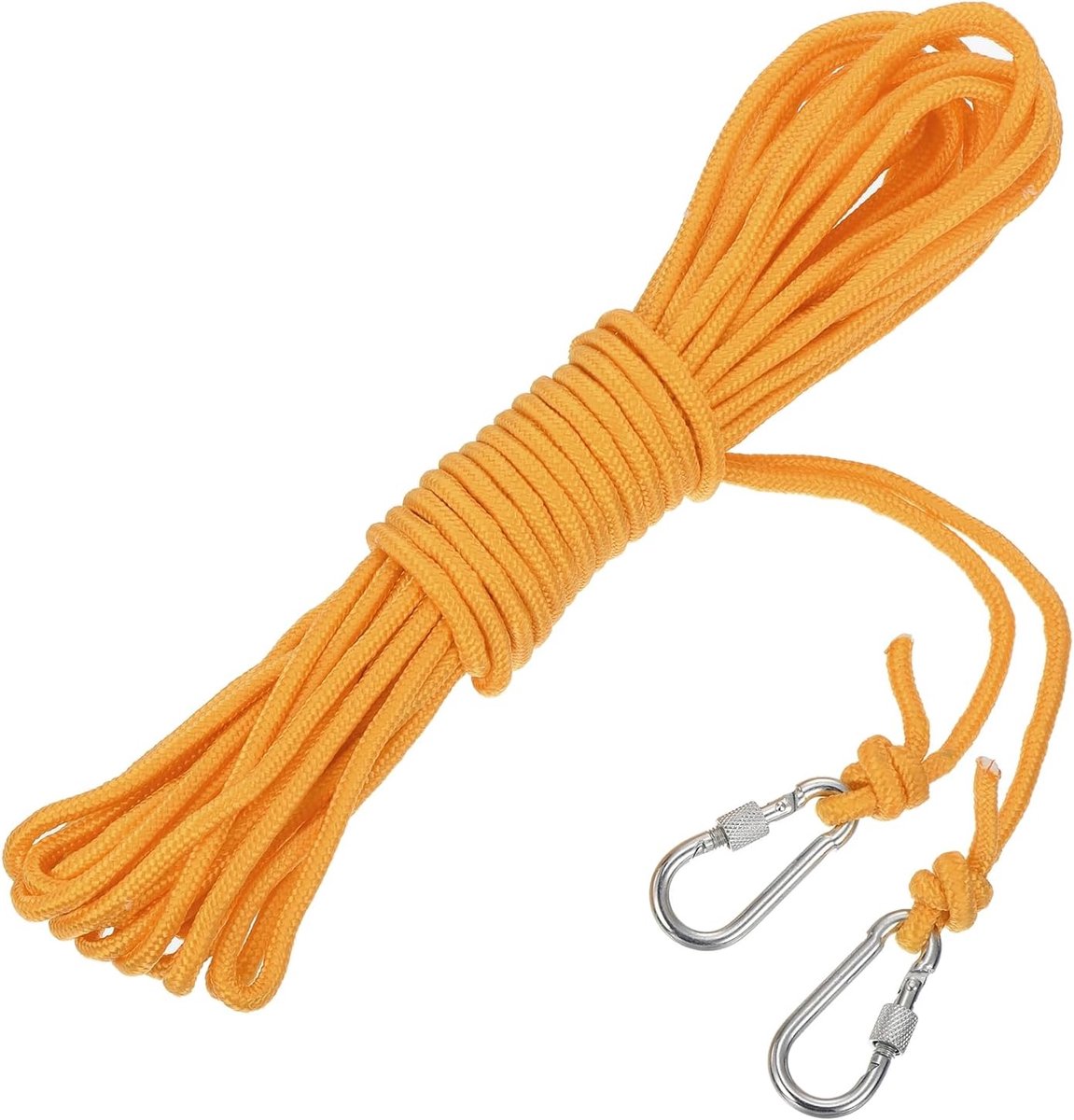 Ankertouw van gevlochten polypropyleen, kabel met haken, 1/4 inch, 50 m, drijvende spaken, nylon voor anker, boten, zwembad, marine, geel
