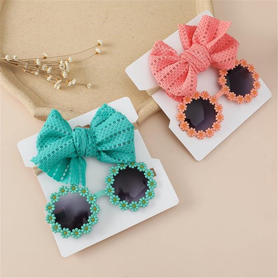 Baby Zonnebril - Bloemen Accessoire - Feestelijk Gebruik - Met Hoofdband - One Size - Geel — afbeelding 3
