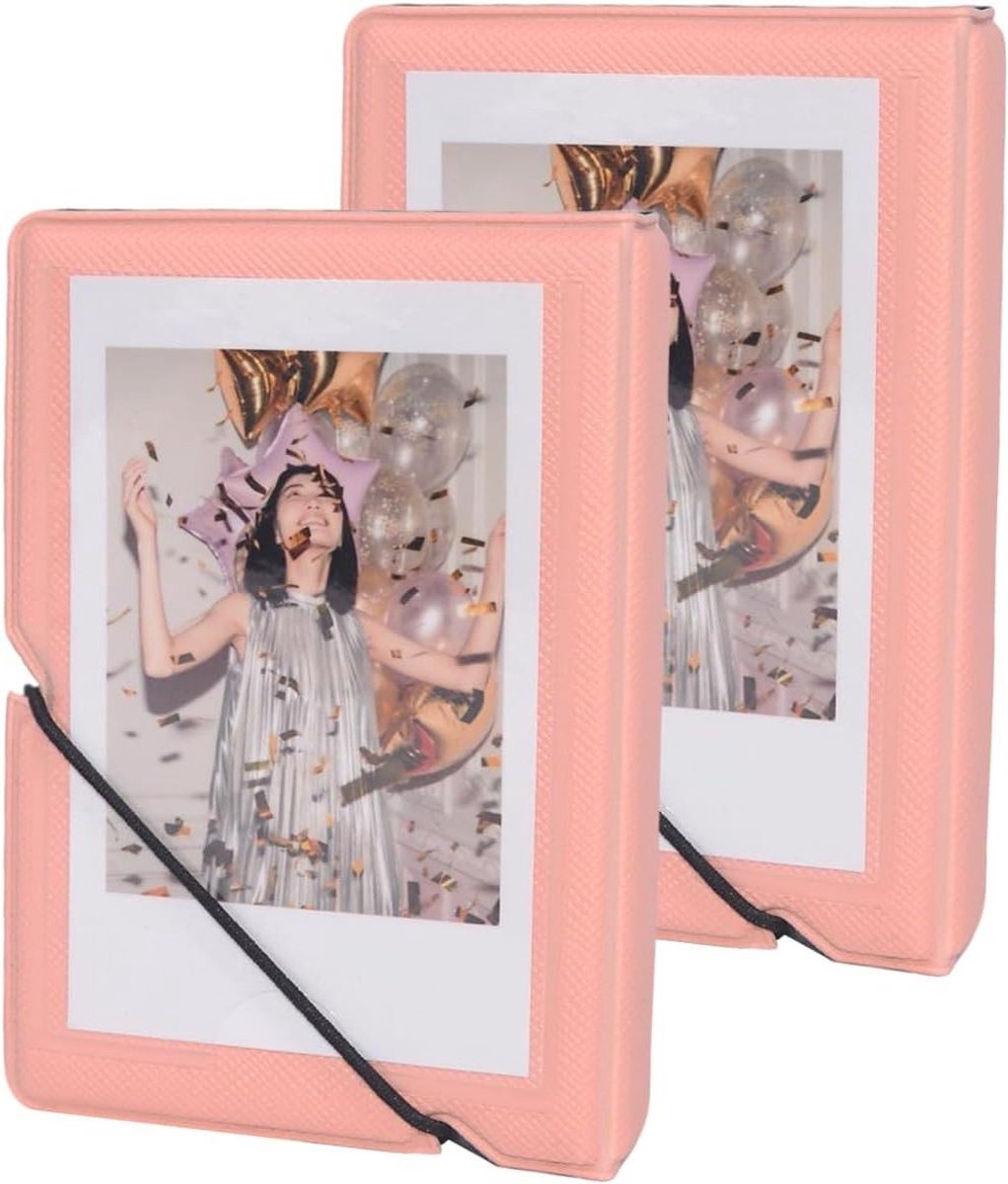Mini Fotoalbum - Fotoboekje Polaroid - Herinneringen Bewaren - 28+1 Foto's - 16.2 x 10.6 cm - roze