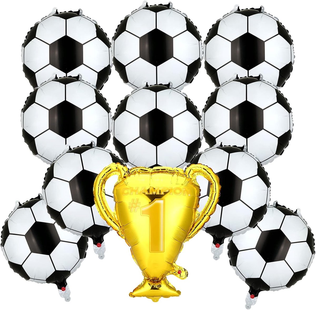 11 stuks wereldkampioenschap voetbal verjaardag jongens heliumballon in voetbalvorm, trofee, decoratie voor voetbalfeest, folieballon