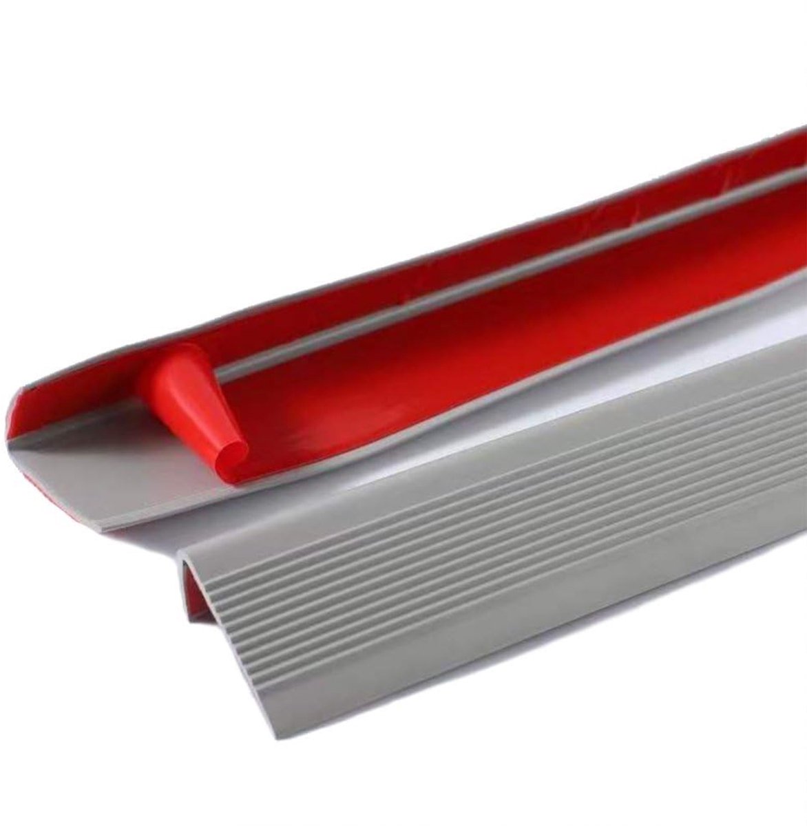 5 m Bullnose Trap, antislip neuzen, zelfklevende vinyl randstrip, antislip stapbekleding, PVC-rubber hoektraprand (50 x 25 mm, grijs)
