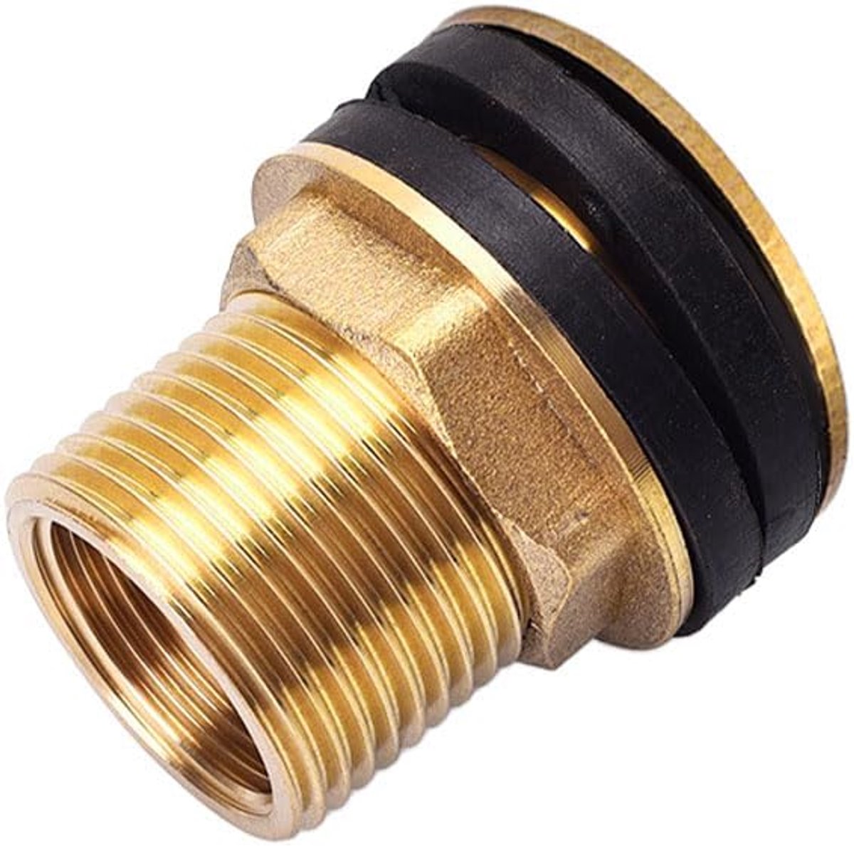 Paneel Tank Fitting 1 Inch BSP Mannelijk naar 3/4 Inch BSP Vrouwelijk met Rubberen Afdichtingen voor Wateropvangbakken, Aquariums, Tanks, Tanks, Slangen