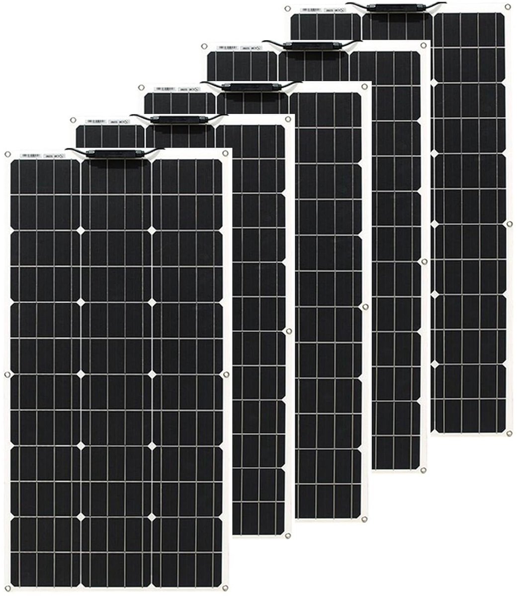Flexibel Zonnepaneel - Zonnecel Set - Accu Laden - Hoge Efficiëntie - 500 Watt - Zwart