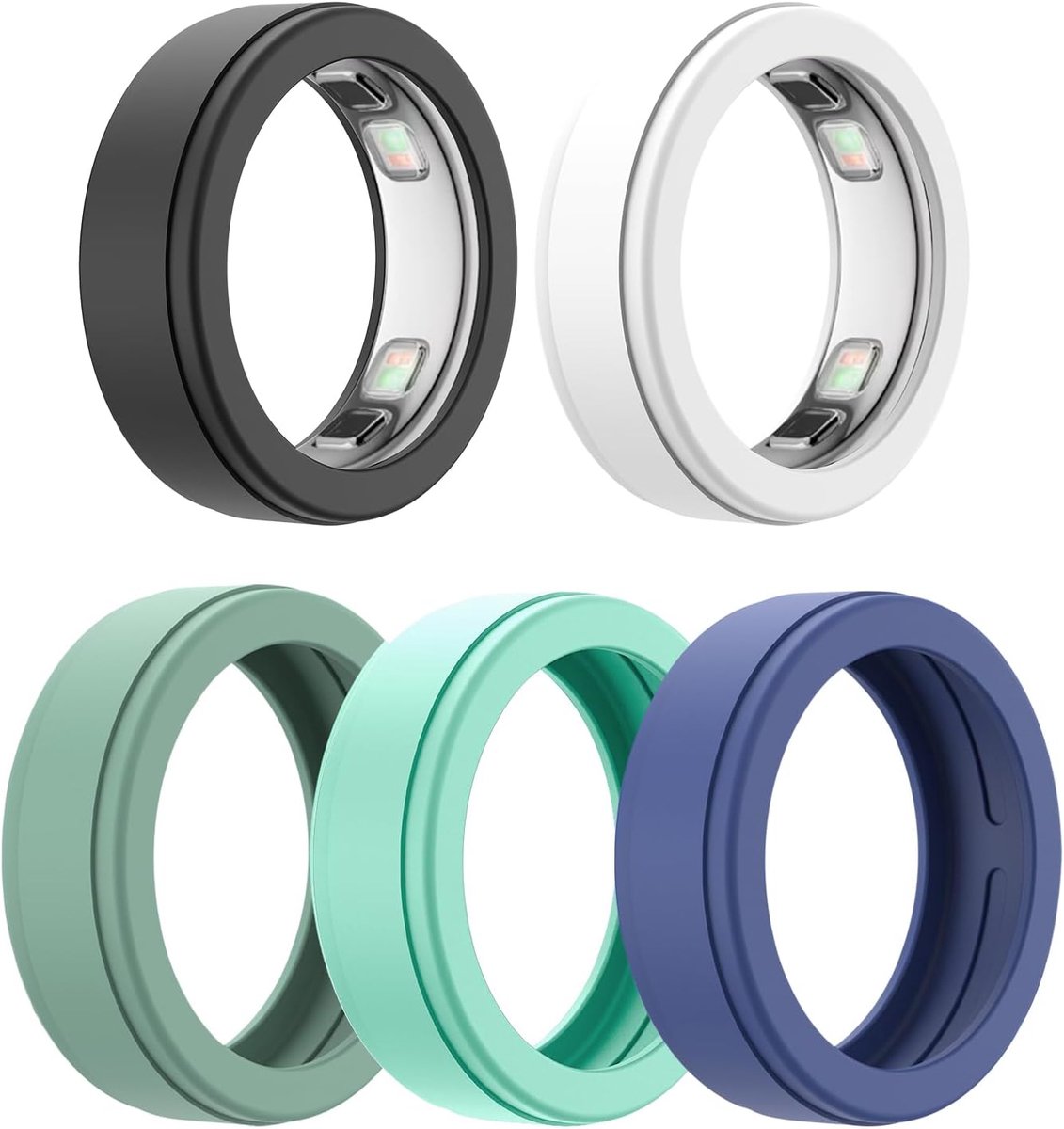 5 stuks beschermhoesjes compatibel met Oura Ring 5, siliconen hoes, compatibel met Oura Ring 5 beschermhoes, voorkomt krassen en slijtage