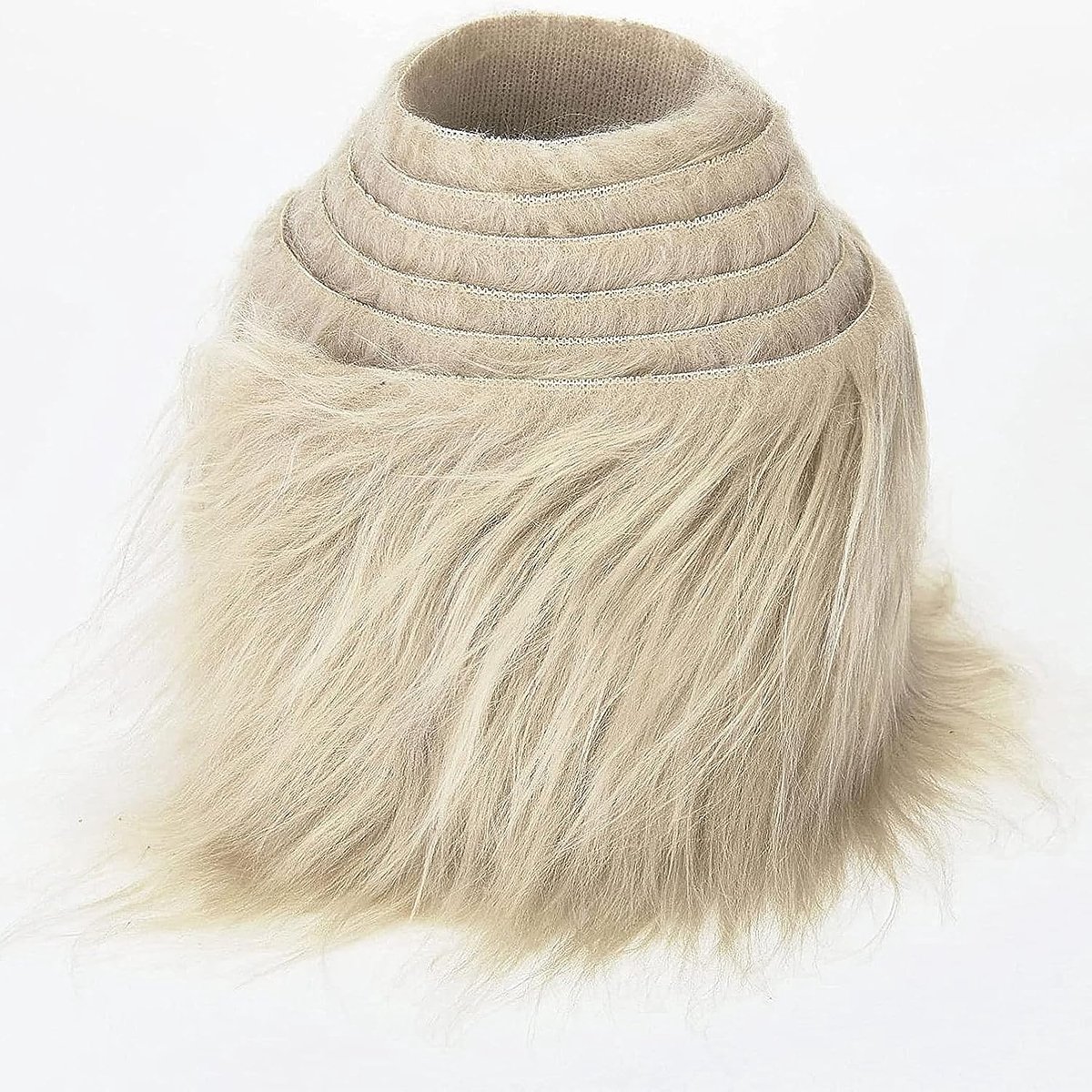 Stof sneden pluizige bontpatches ideaal voor knutselen, naaien, decoreren | Dekoband pluche trim stoffen rol, 15x150cm (beige)
