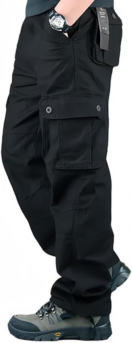 Cargobroek voor heren, katoen, werkbroek voor mannen, outdoorbroek, militaire broek, cargobroek, legerbroek, met veel zakken, rangerbroek