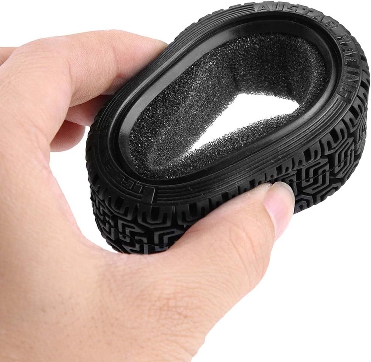 1/10 RC Auto 68mm Rally Banden Rubber Banden voor 1:10 RC On Road Auto Traxxas Tamiya HSP HPI Kyosho 1/16 RC Rally Auto (groen)
