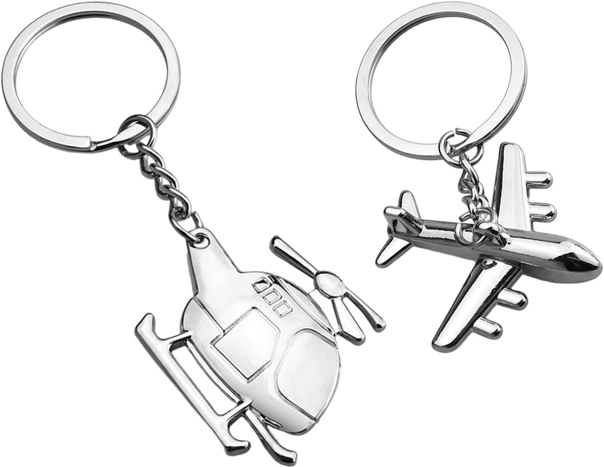 2 Stuks Vliegtuig Sleutelhanger, Creatief 3D Luchtvaartmodel, Sleutel Anti-Verloren Hanger, Geschikt Voor Het Versieren Van Rugzakken En Camera ' S.