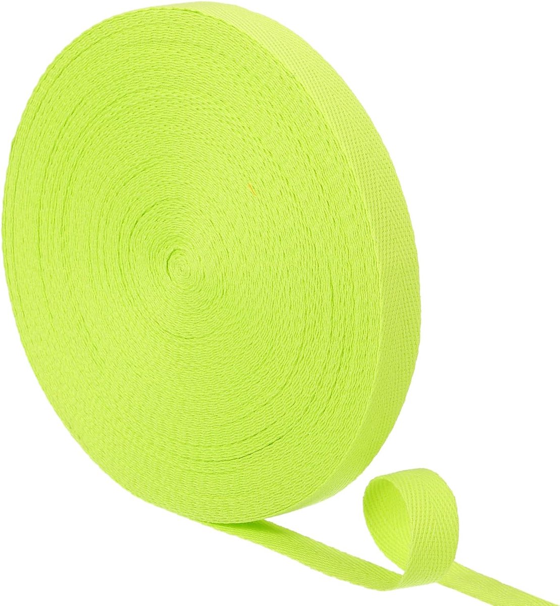 23 Iarde Twill-band van katoen, visgraatlint voor kleding, naaien, knutselen (fluorescerend groen)