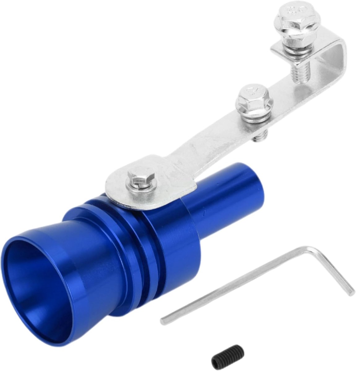 Sound Uitlaatdemper Pijp Fluit, Achterste Uitlaatpijp XL Auto Motorfiets Roar Maker Aluminium Blauw, 1 Set
