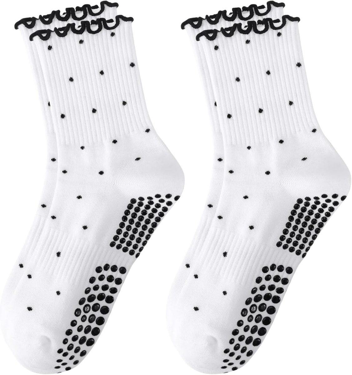 Sokken voor Vrouwen, Antislip Grippy Boog Borduurwerk Yoga Sokken voor Fitness Ballet Bar Werk & Dans