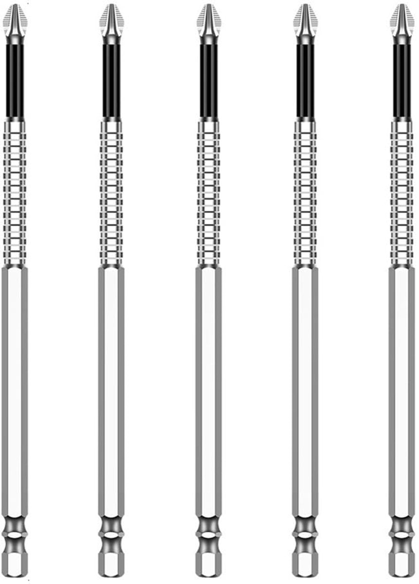 Magnetische Schroevendraaier Boorbits Set K5 Slagvast Niet-Slip Kruisbits Anti-Slip Magnetische Elektrische Schroevendraaier Set (5, 100MM)