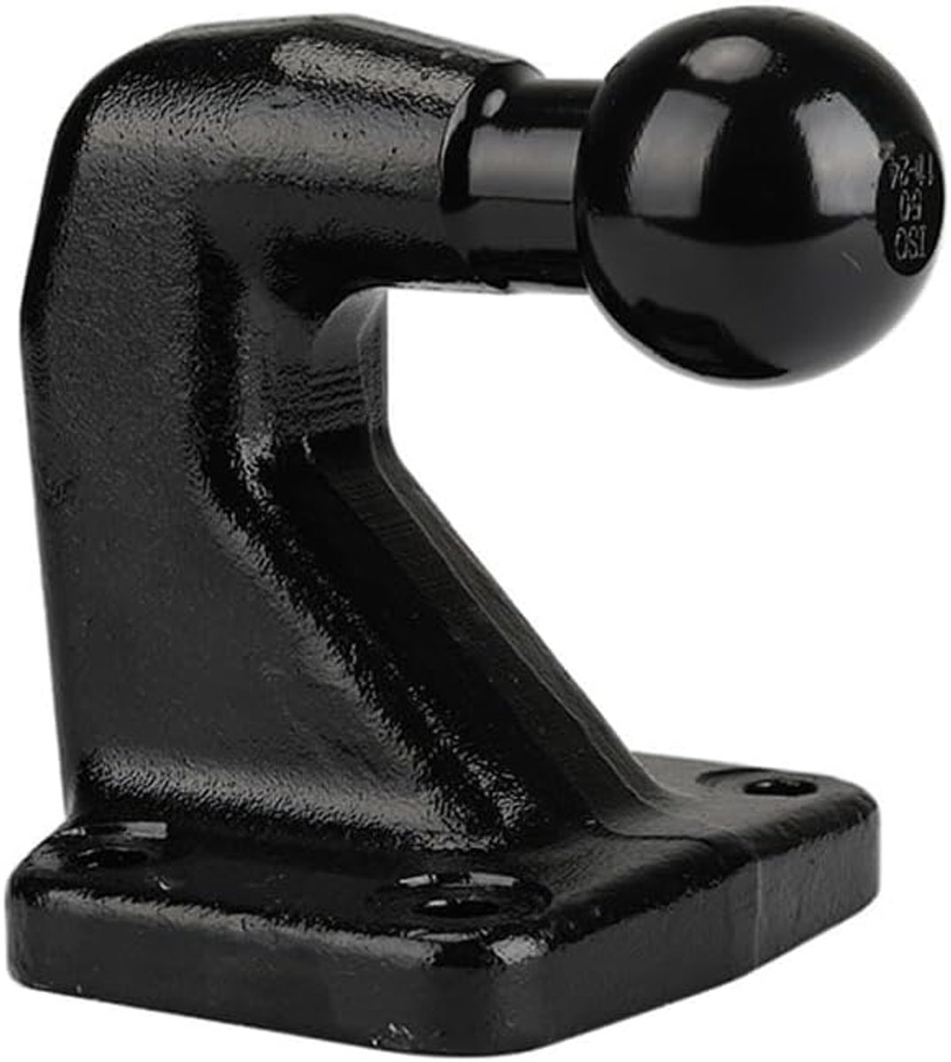 Bevestigingsplaat voor aanhanger met bal, hoge sterkte, draagkracht 3500 kg/250 kg (25 kN / 2,5 kN), voor aanhangerstandaard met gatafstand 83 mm x 56 mm, zwart