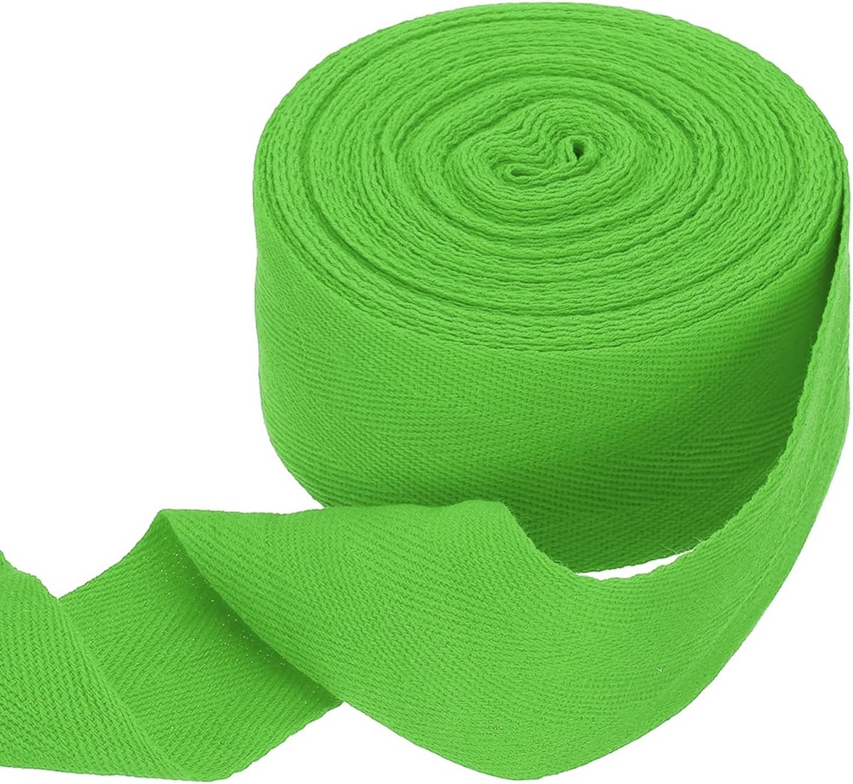 Katoenen keperband 50 mm x 10 meter visgraat weefselband rol schuine binding band voor doe-het-zelf knutselen naaien geschenkverpakking lichtgroen
