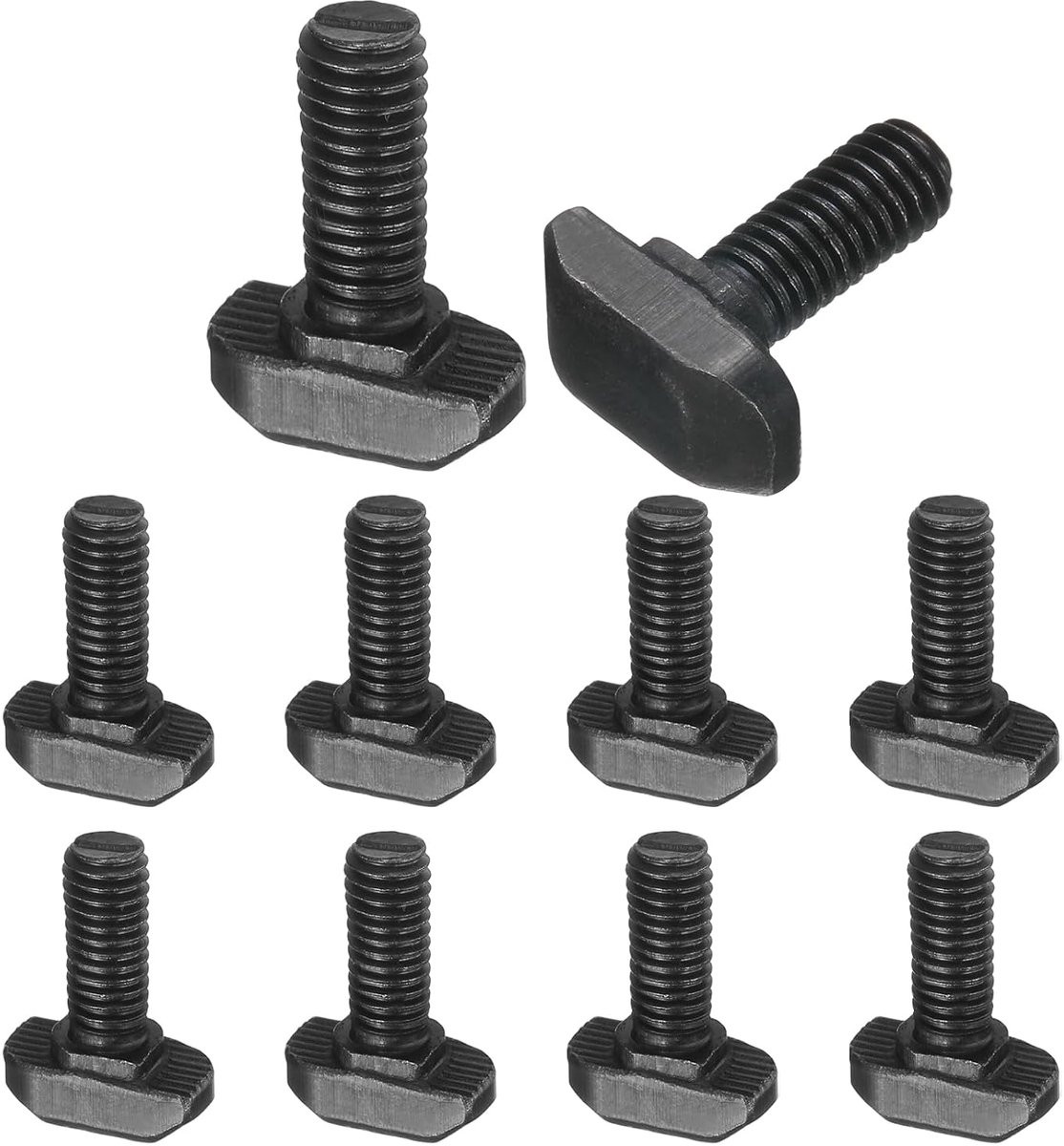 10 stuks M6 x 16 mm T-groeven inschroefbout koolstofstaal hamerkop bout T-vorm schroefstift glijbout voor Europese norm 30 serie aluminium profiel