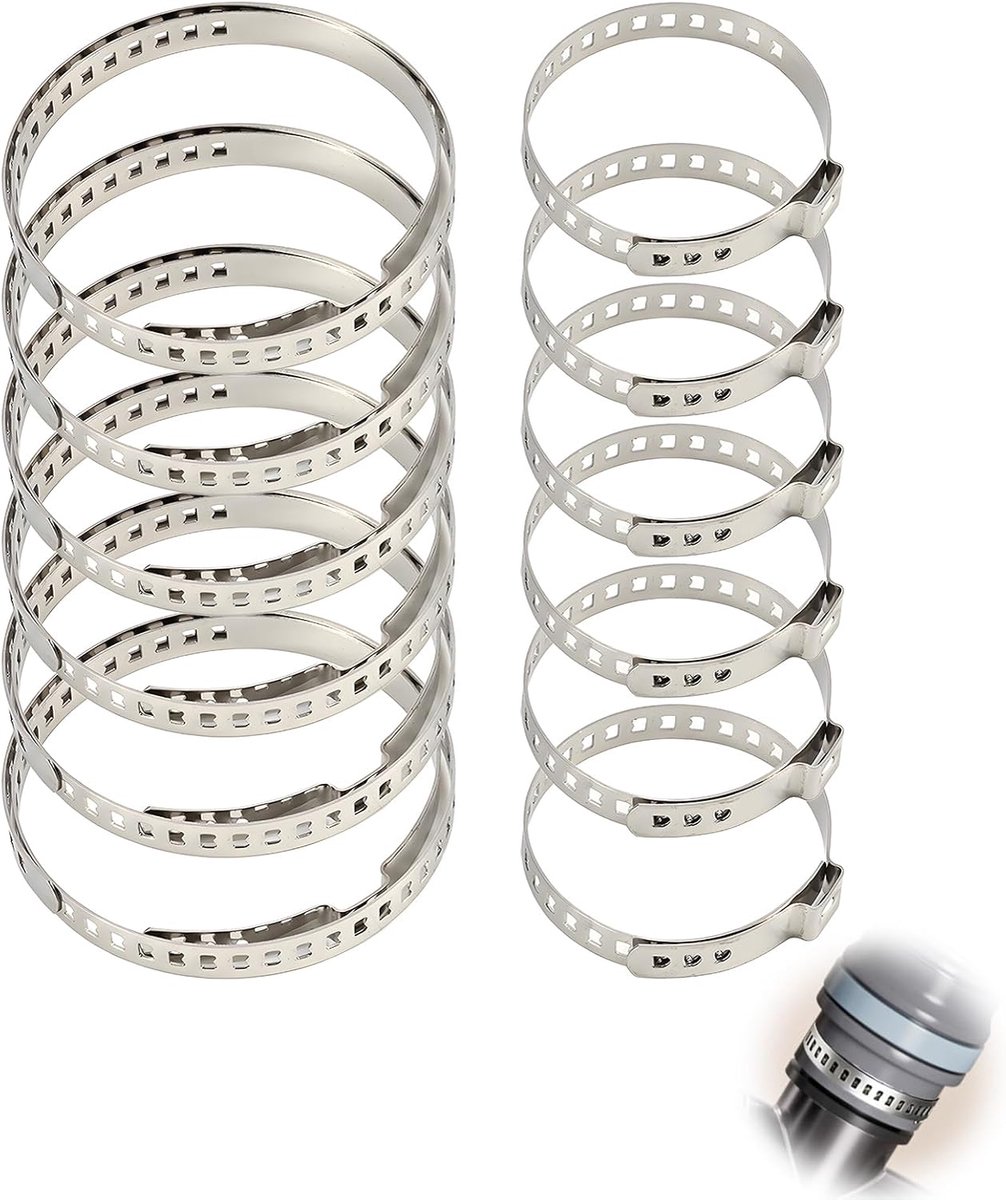 set van 12 stuks, set van roestvrij staal, verstelbare klemklemmen voor aandrijfasmanchet, waterdicht, roestvrij, universele slangklemmen voor auto, motorfiets, ATV