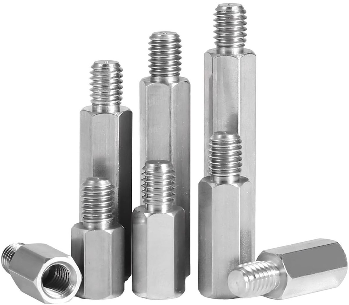 Staal mannelijk vrouwelijk zeskant afstandhouders afstandbouten M2 x 3 + 4 mm (10 stuks)