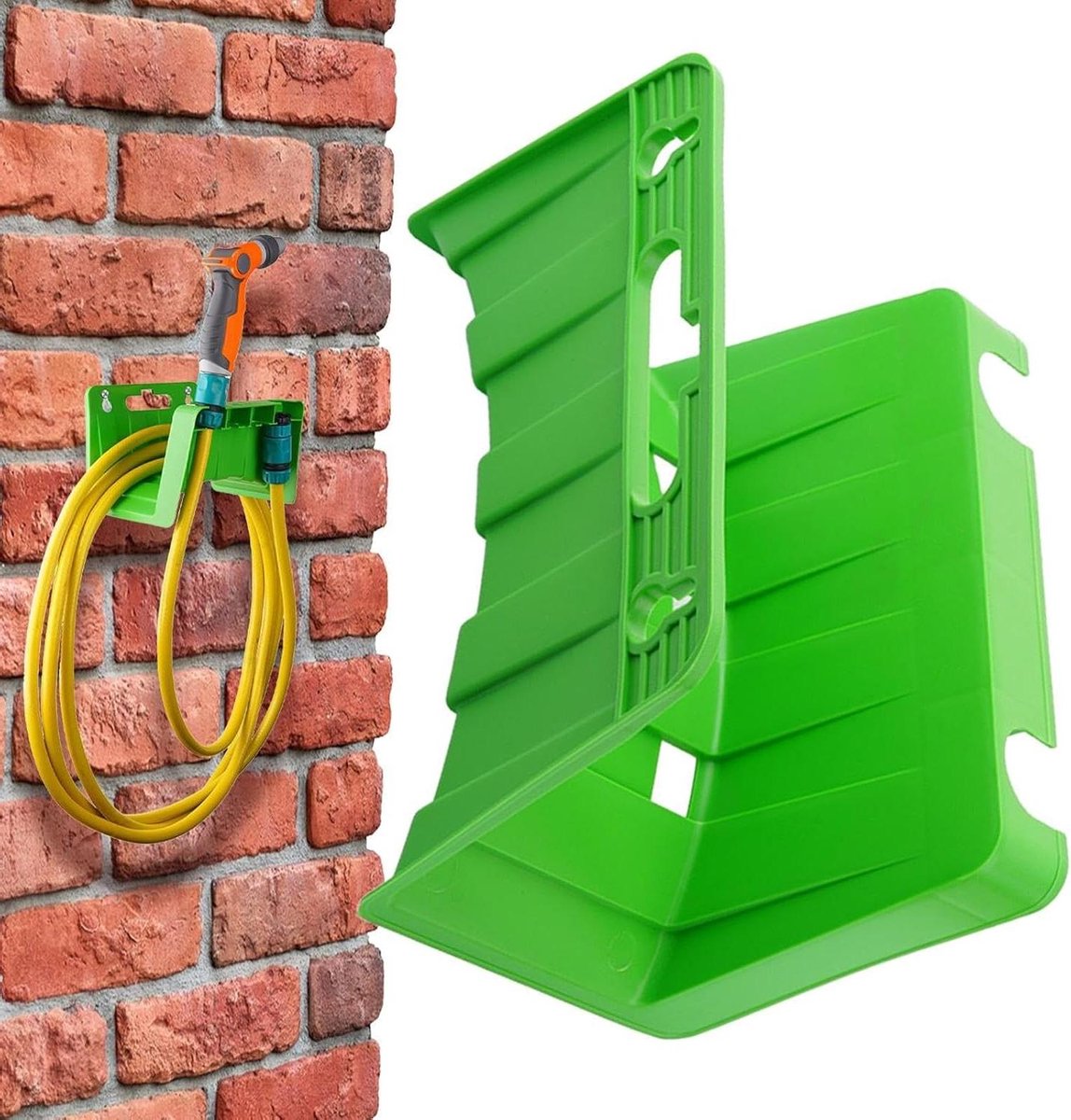 Tuinslang Hanger - Wandbeugel Slang - Slang Opbergen - Ruimtebesparend Ontwerp - 23 x 16 x 14 cm - Groen