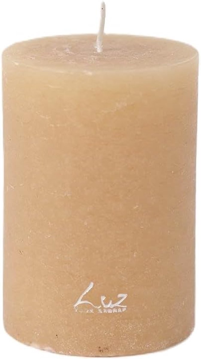 Stump kaars crème-latte D 7 cm H 10 cm - set van 2 - sfeervol en decoratief - perfect voor elke gelegenheid - SnelShoppen