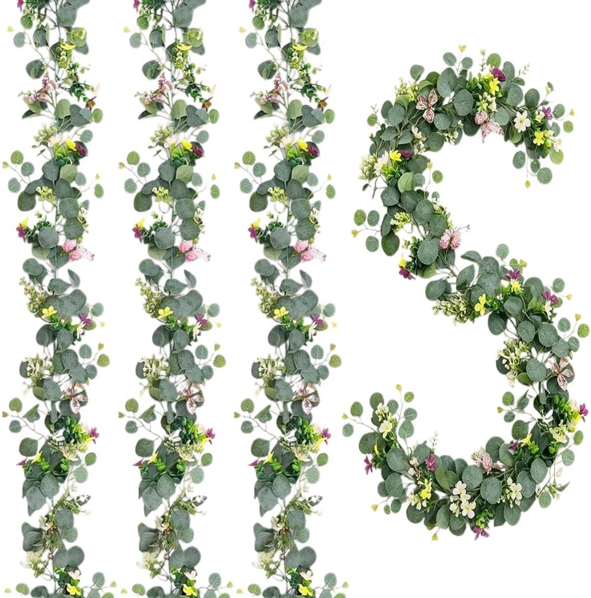 Kunstbloemenslinger 4 meter - kleurrijk - decoratief - ideaal voor feestelijke aankleding - SnelShoppen