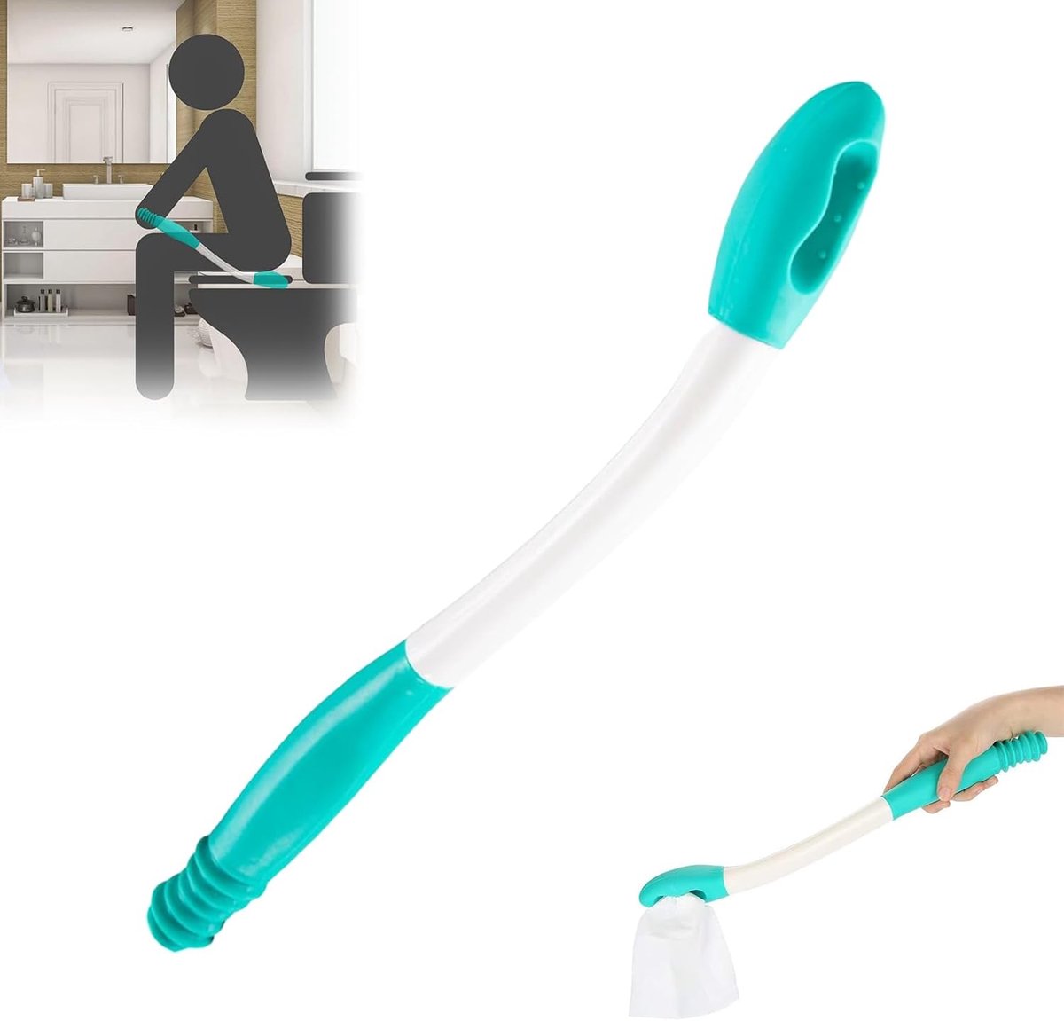 Toilet hulpmiddel 38CM - ergonomisch ontwerp - comfortabel afvegen - ideaal voor ouderen en zwangeren - SnelShoppen