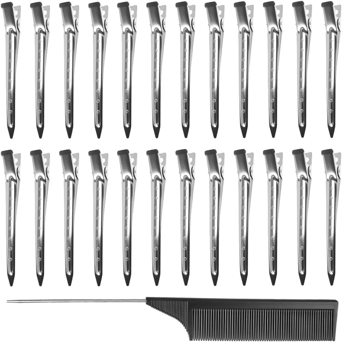 Metal Alligator Curls Pins 9cm - Zilveren Verdelingsklemmen - Kappersbenodigdheden - Ideaal voor DIY Kapsels - SnelShoppen
