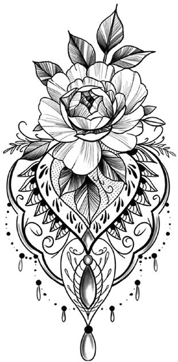 Tijdelijke tattoo bloemen luna kuit 3 dagen