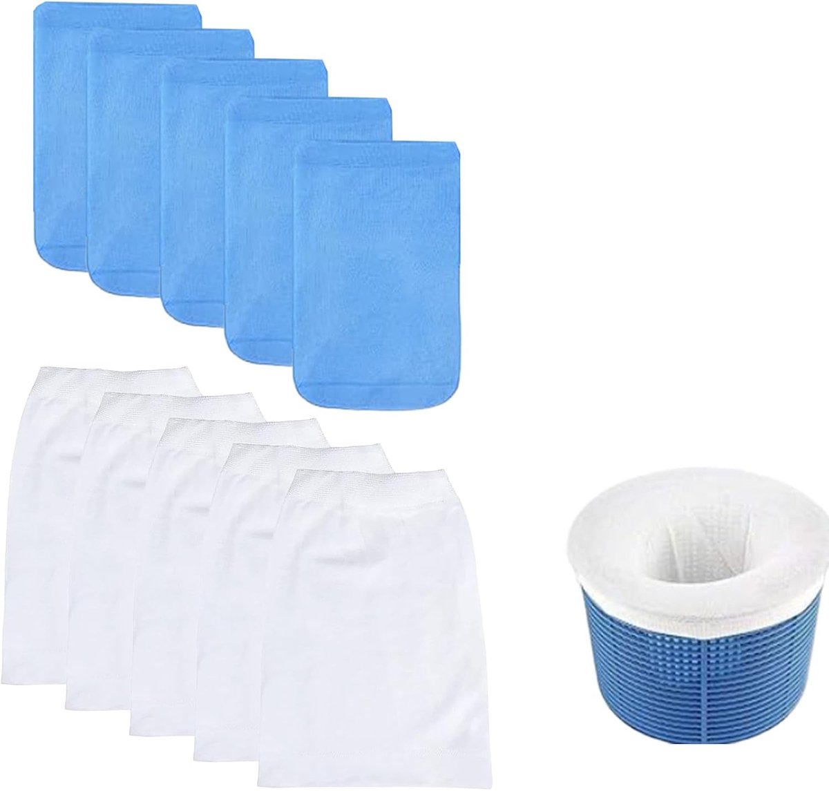 Skimmer zwembadsokken 10 stuks - afneembaar nylon net - verzamelt bladeren en afval - houdt zwembad helder - SnelShoppen