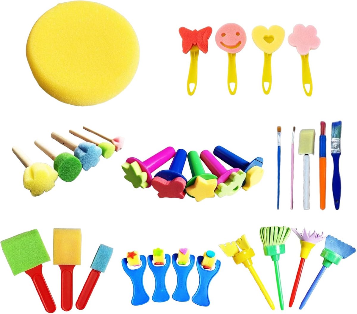Schilderspons set 31 stuks - EVA-materiaal - veilig en geurloos - perfect voor knutselen - SnelShoppen