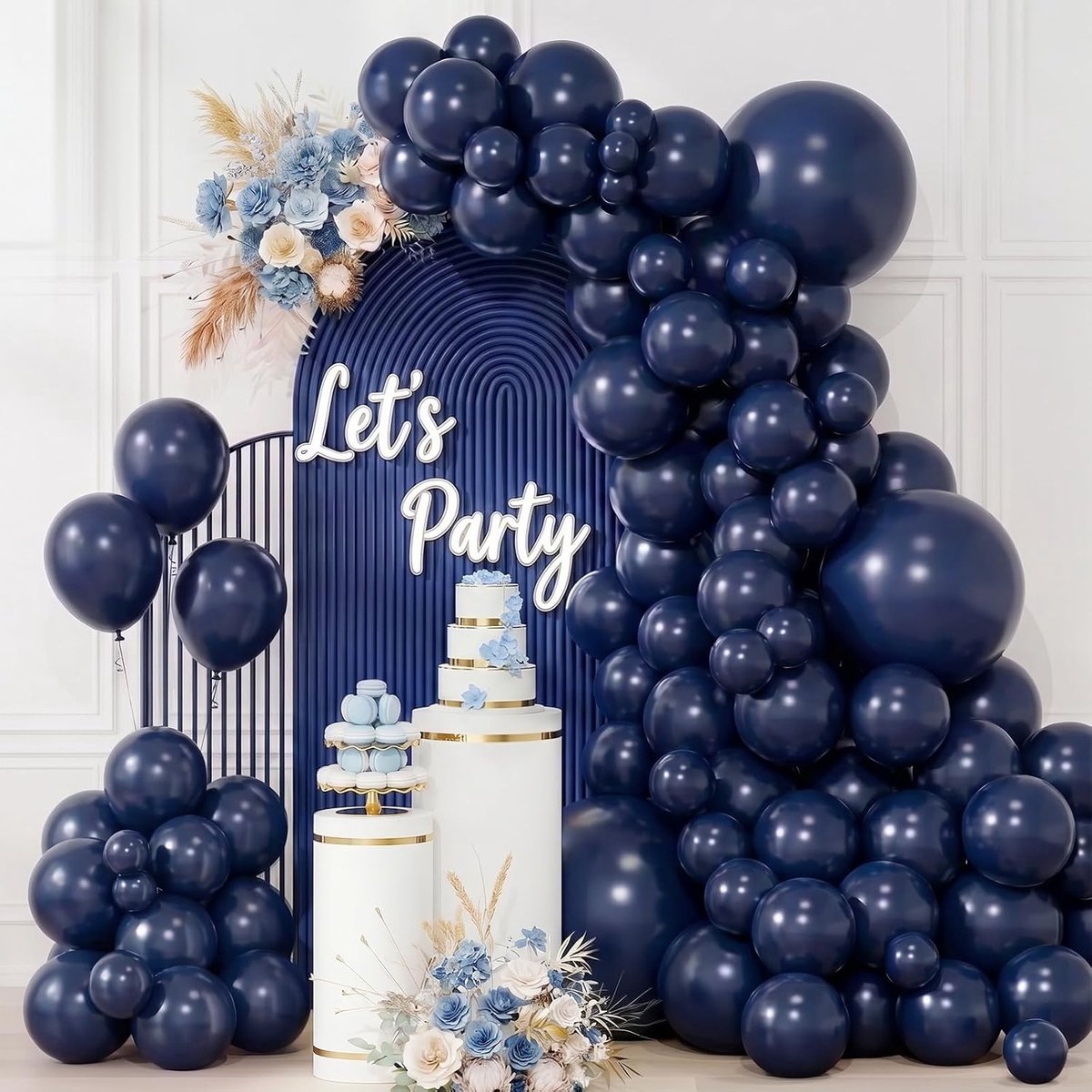 Ballonboogset 100 Stuks Marineblauw - Verschillende Maten - Heliumballonnen - Perfect Voor Verjaardagen - SnelShoppen