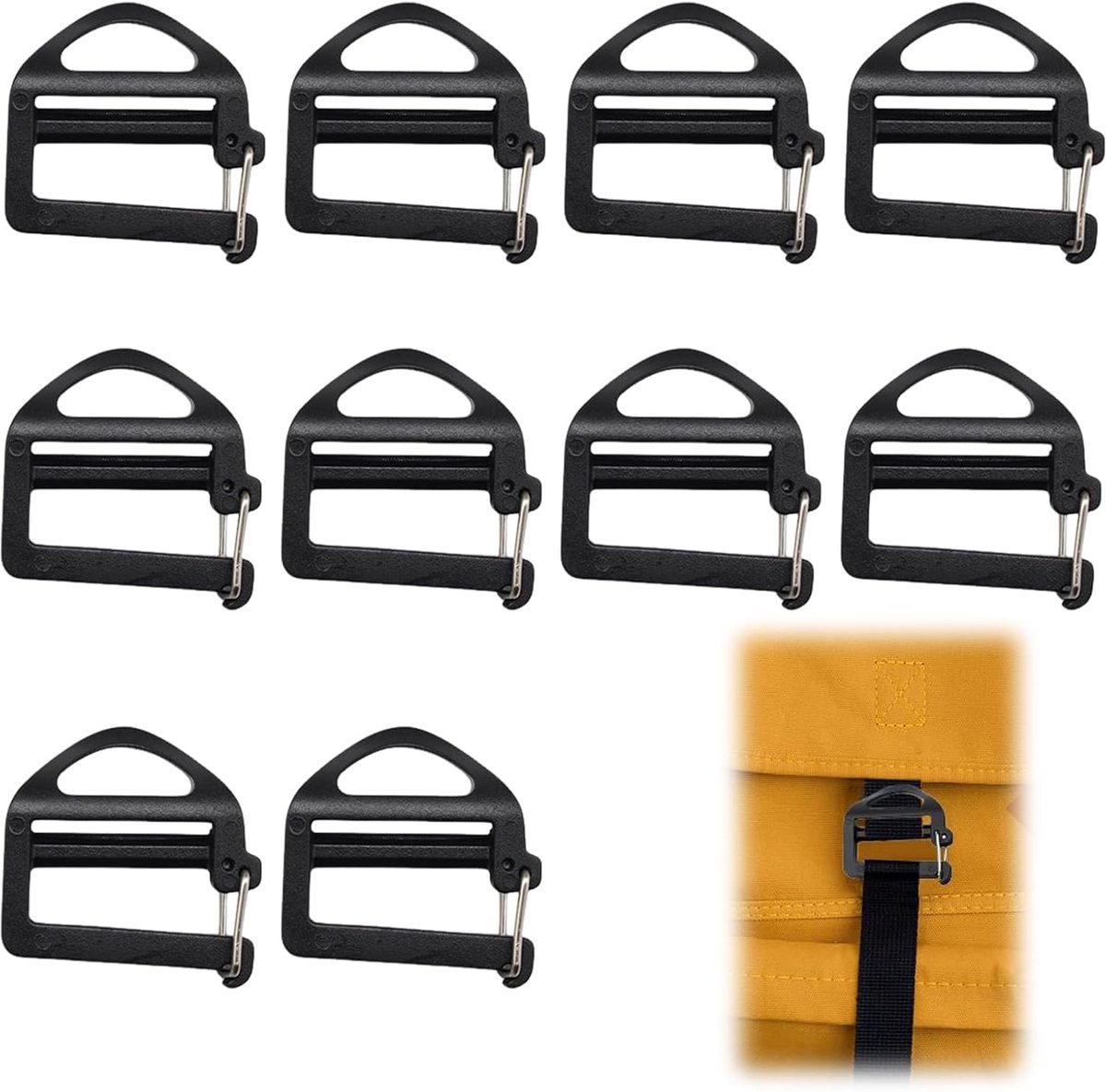 Plastic riemgespen 10 stuks - verstelbaar - clip sluiting - ideaal voor rugzakken en bagage - SnelShoppen