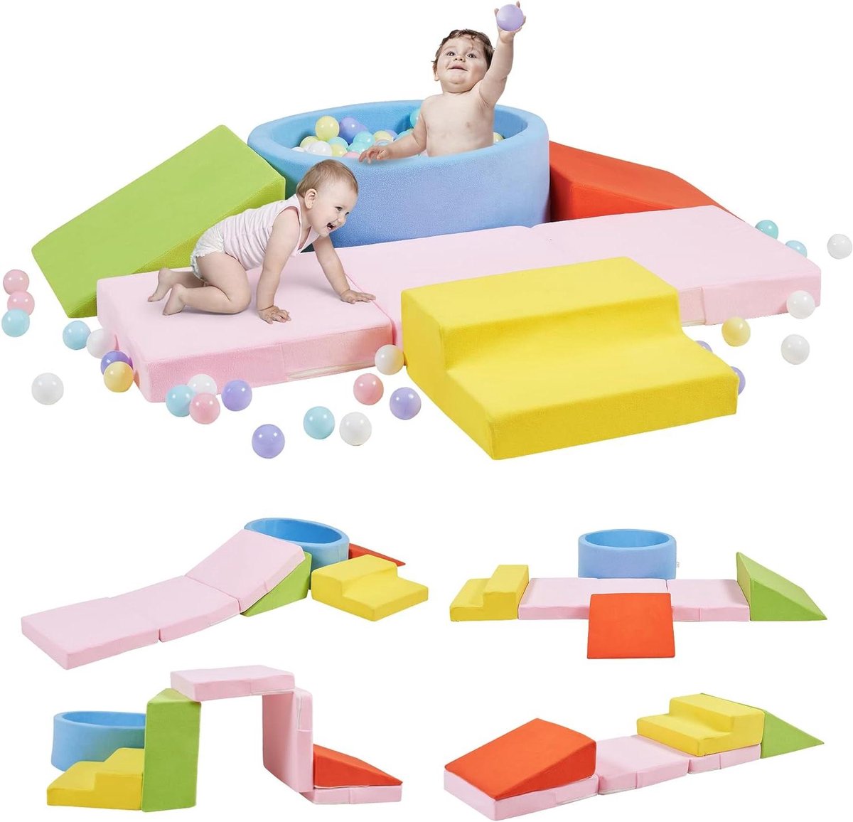 Schuimrubberen Klimblokken - Peuter Speelgoed Set - Actief Spelen - Multifunctioneel Ontwerp - 27.56 x 17.71 x 9.84 inches - Meerkleurig