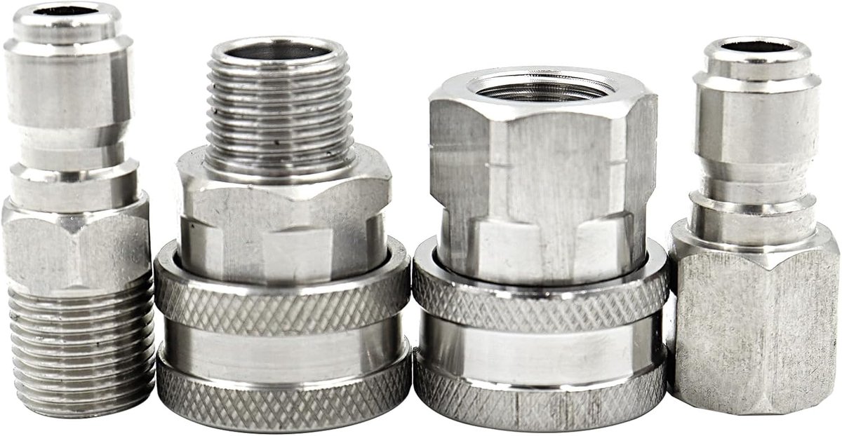 Drukspuit koppeling 3/8 Inch - RVS snelkoppeling - Duurzaam en betrouwbaar - Geschikt voor hogedrukreiniger - SnelShoppen