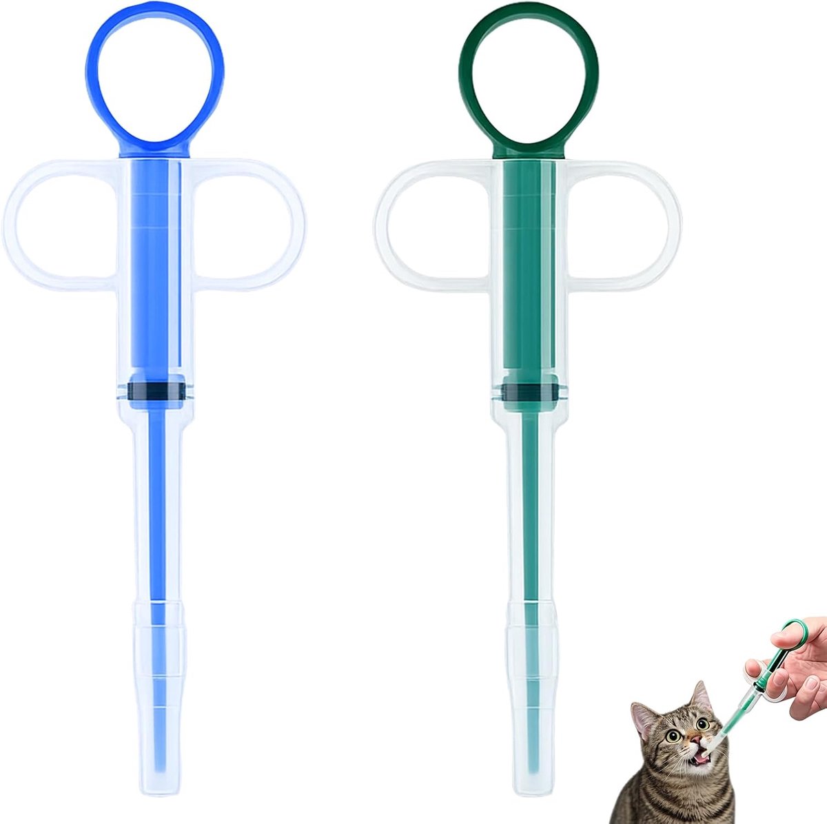Professionele tablettengever voor katten - ergonomische pill shooter - siliconen opzetstuk - stressvrije medicatie - SnelShoppen
