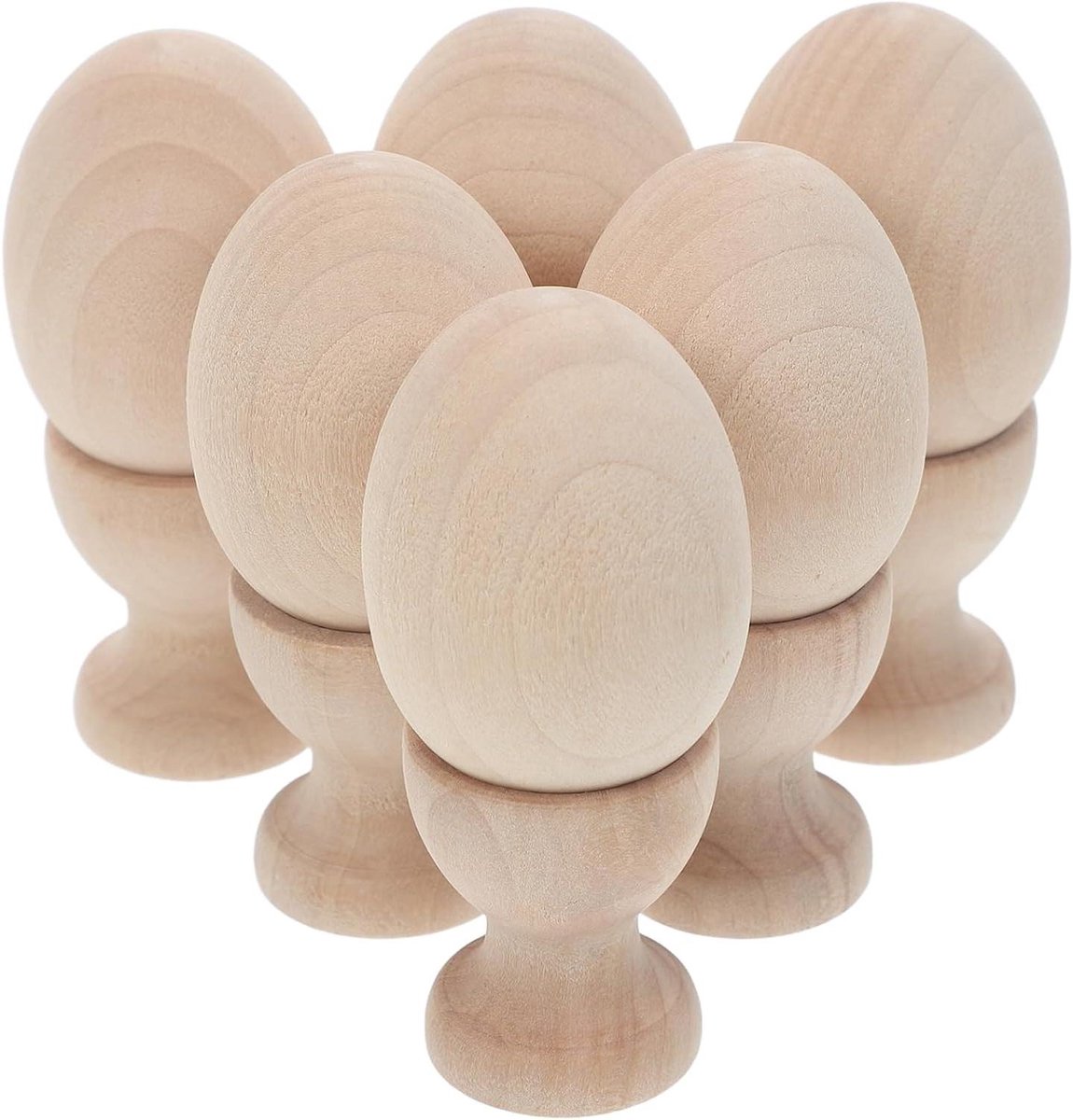 Houten Eierhouders - Paasei Houder - Paasdecoratie Knutselen - Platte Bodem Ontwerp - 4.70X3.50X3.50CM - Diverse Kleuren