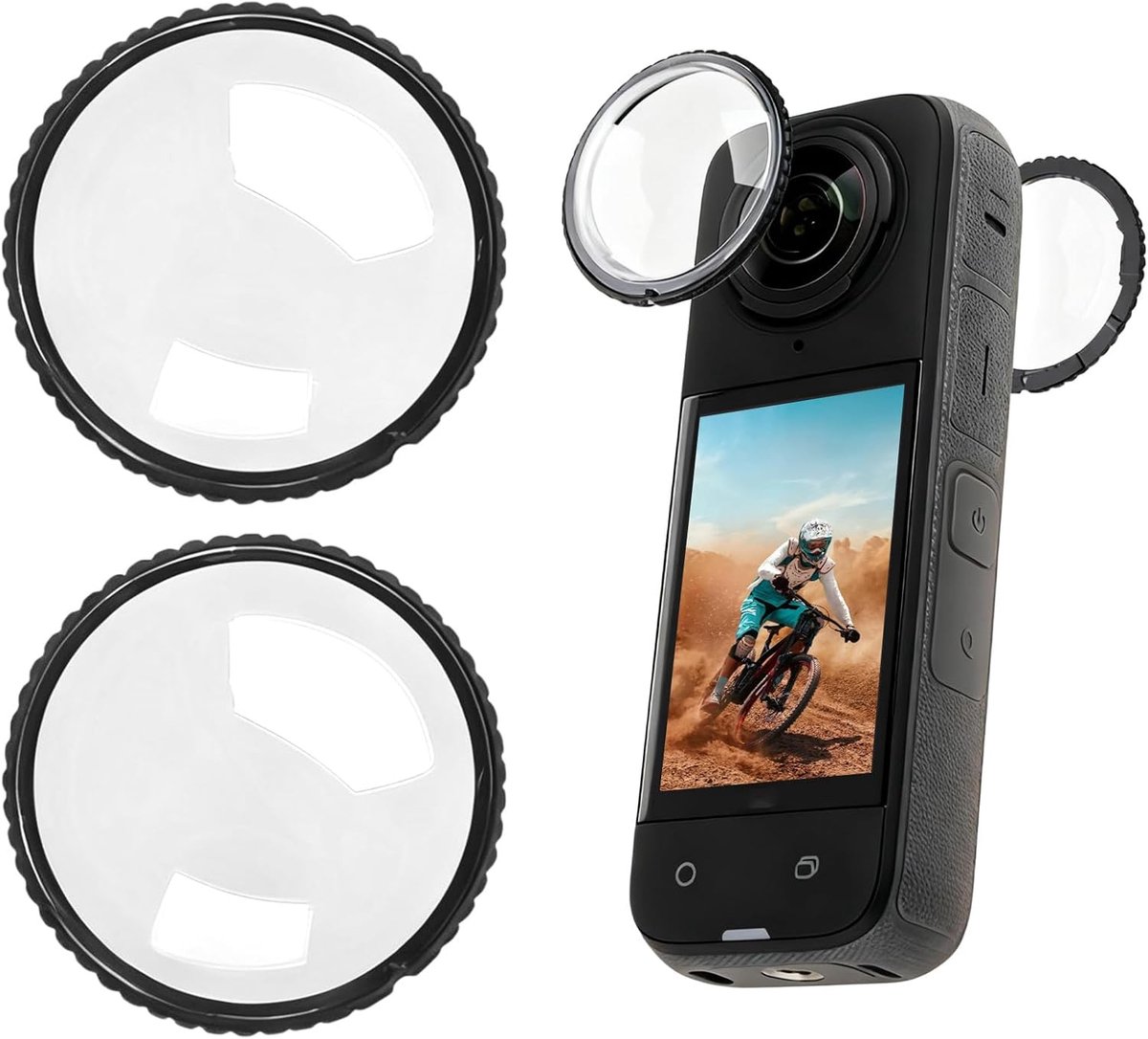 Lensbeschermers voor Insta360 X4 - Ultra heldere panoramische lens - Dubbelzijdig PC - Bescherming tegen krassen - SnelShoppen