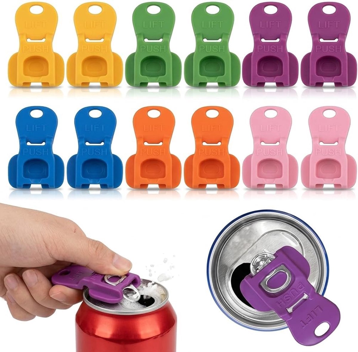 Bliksluiting 12 stuks - Easy Tab Opener - Drankbescherming - Houdt je drank langer vers - SnelShoppen
