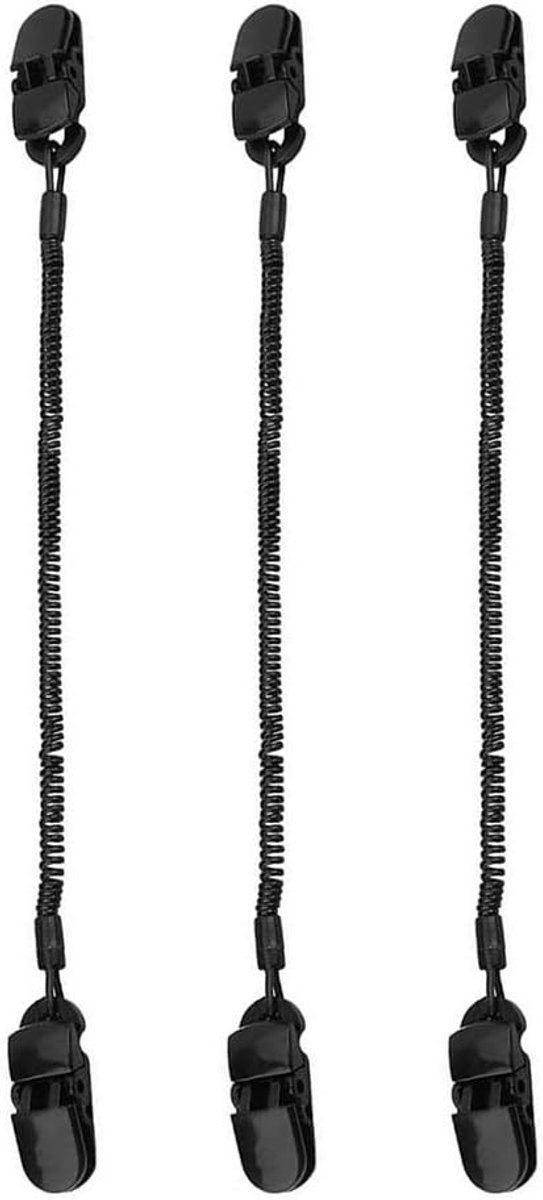 Houder voor kabels 3-pack - zwart - voor petriem met clip - ideaal voor vissen - SnelShoppen