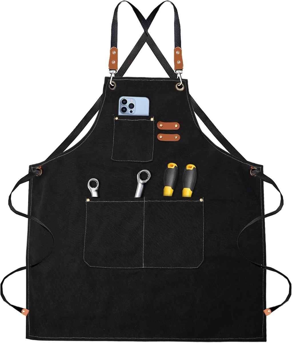 Kookschort voor mannen en vrouwen - Waterproof canvas - Cross back ontwerp - Ideaal voor grillen en bakken - SnelShoppen