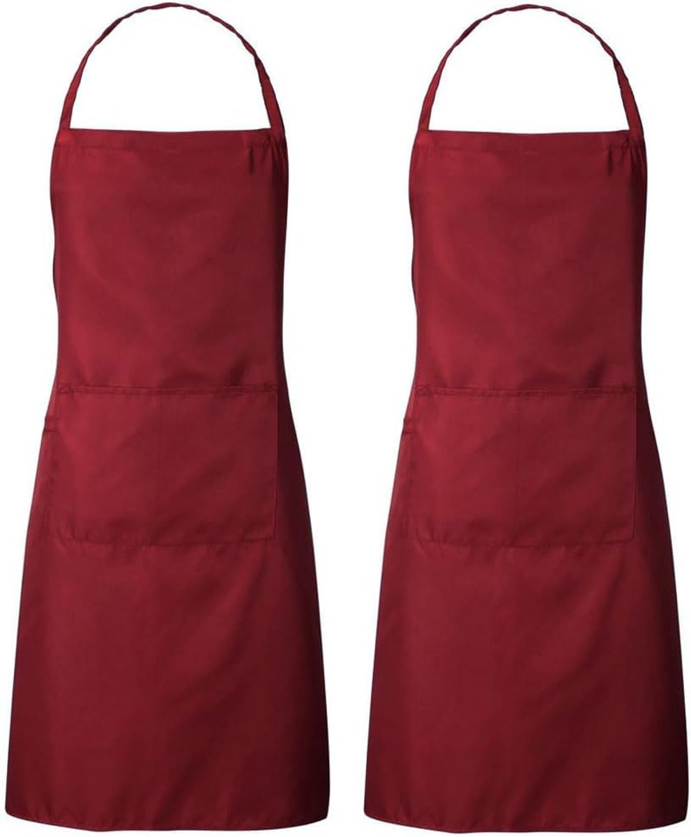 Koken Schorten 4 Stuks - 60*80CM - Zwart en Rood - Waterdicht - Ideaal voor Barbecue - SnelShoppen