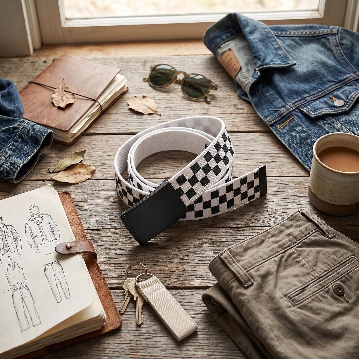 Canvasriem verstelbaar zwart-wit - tactische broekriem - flip-top gesp - ideaal voor outdoor gebruik - SnelShoppen