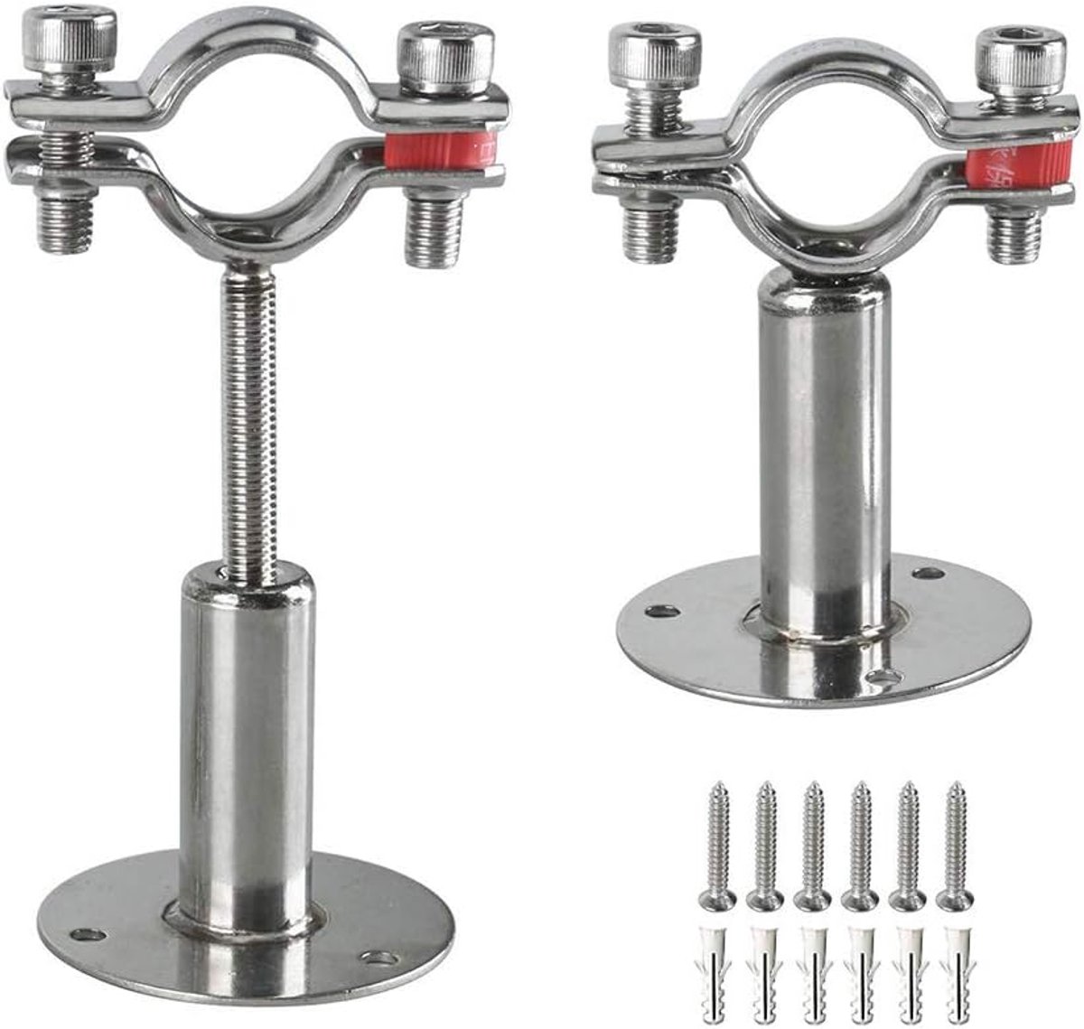 Stainless steel pipe holders 25mm - verstelbare spanbanden - eenvoudig te installeren - SnelShoppen
