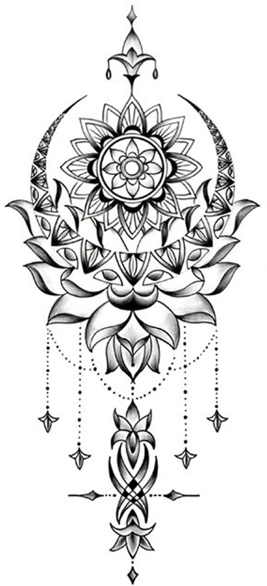 Tijdelijke tattoo mandala moonveil kuit 3 dagen
