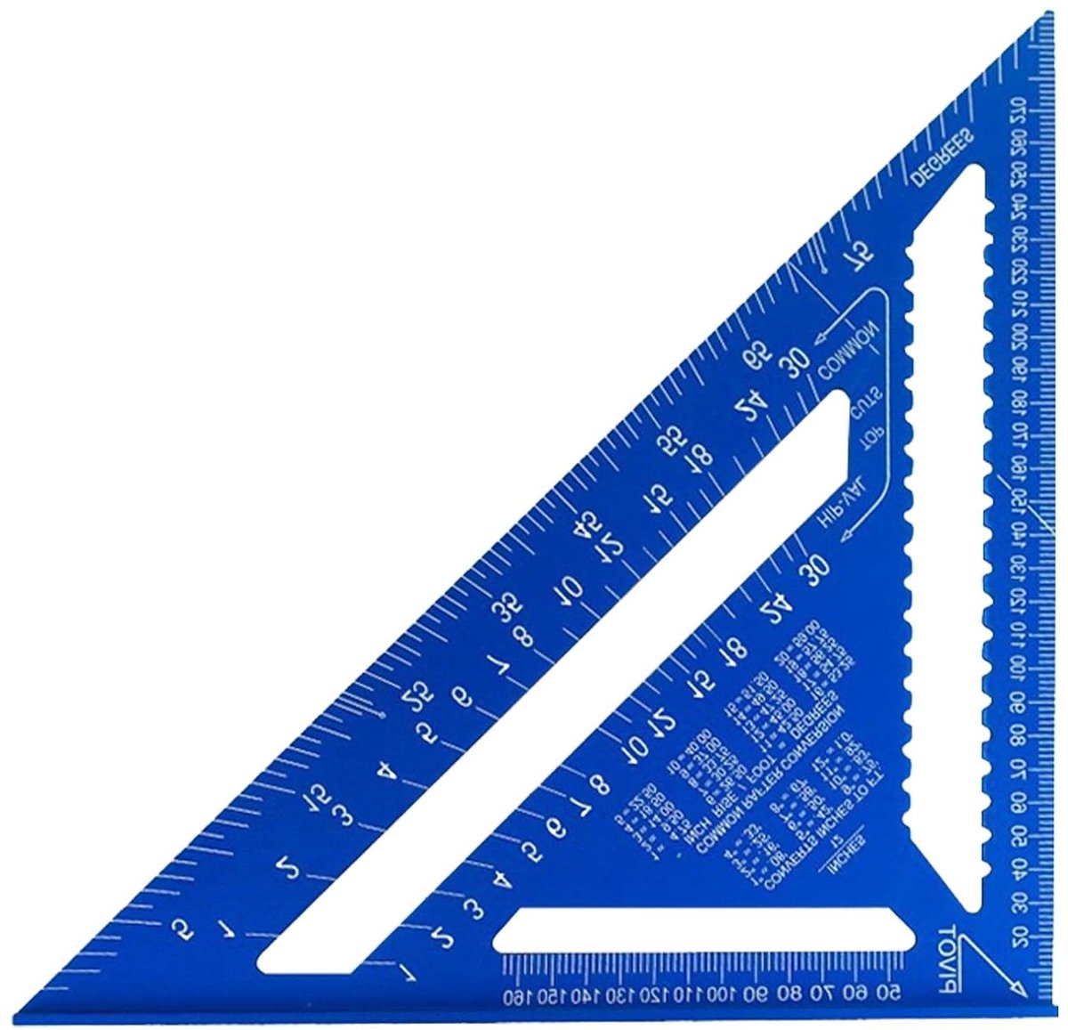 Tekendriehoek Liniaal - Schaal Liniaal - Geometrisch Tekenen - Hoogcontrast Ontwerp - 18.5 cm - Blauw