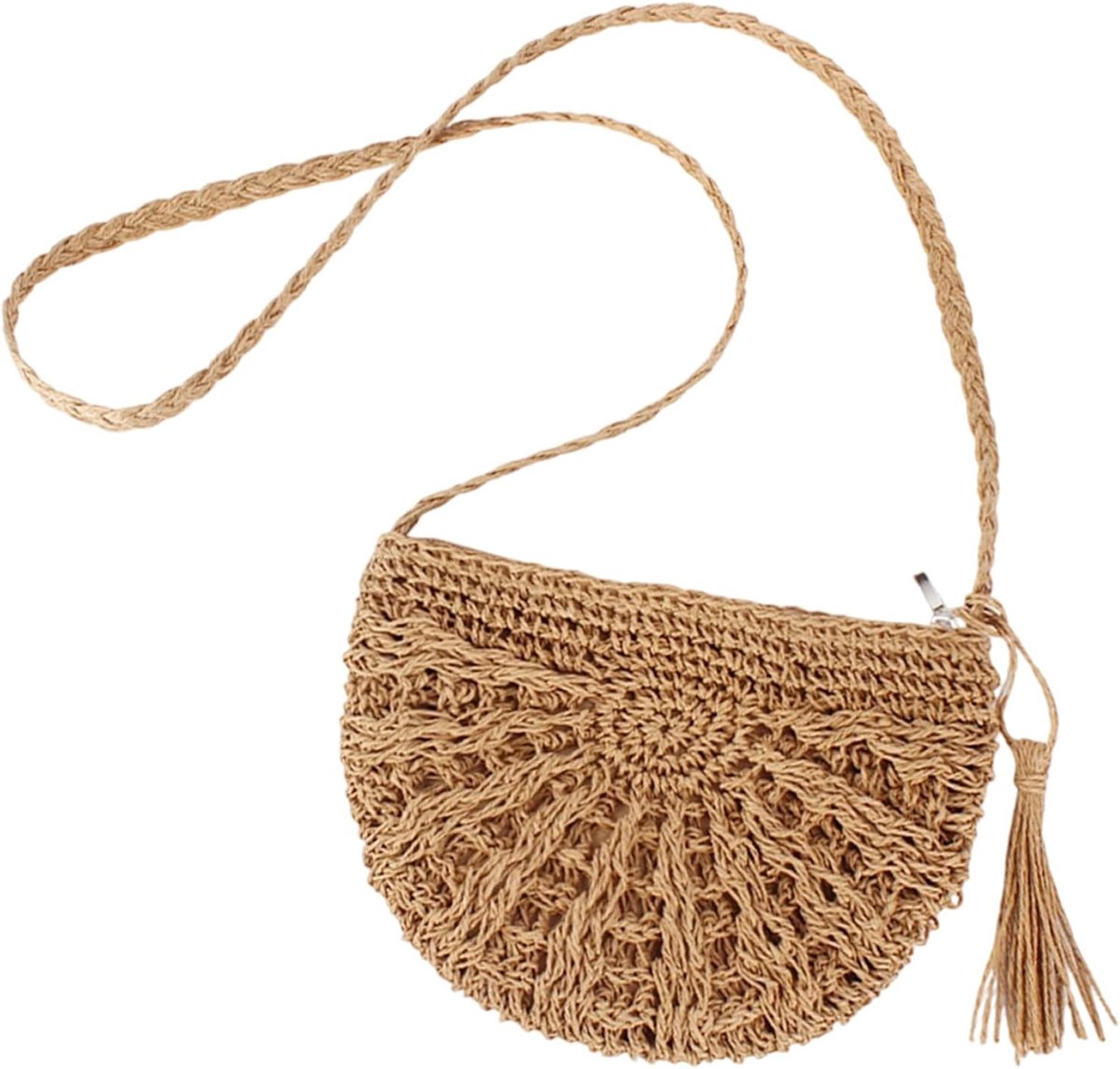Damesclutch bruin - elegante strotas - strandtas voor vakanties - SnelShoppen